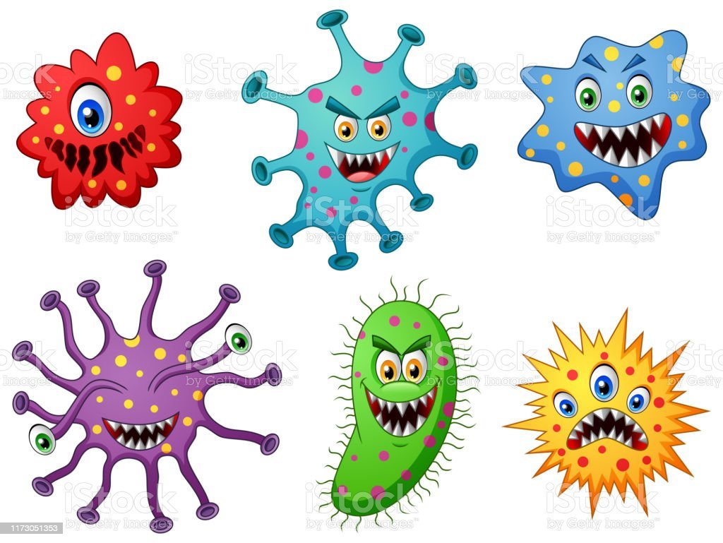 Мультяшные бактерии и вирусы
