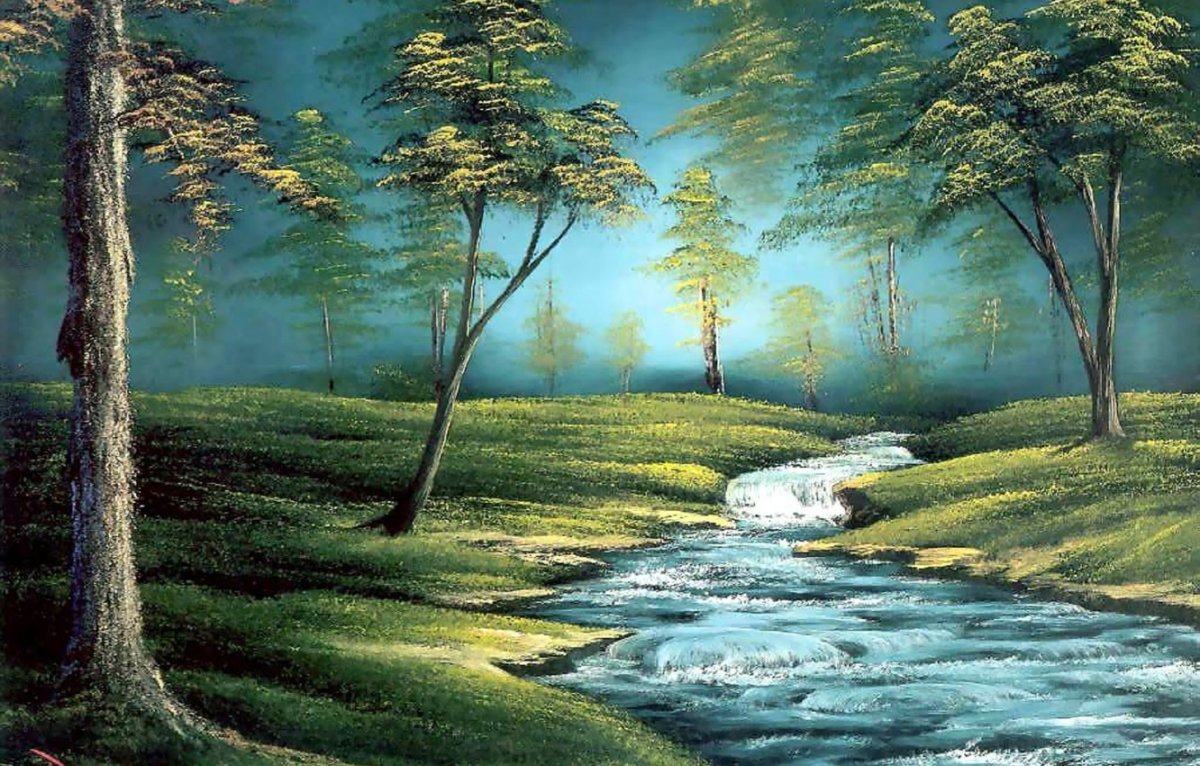 Боб Росс весенний пейзаж