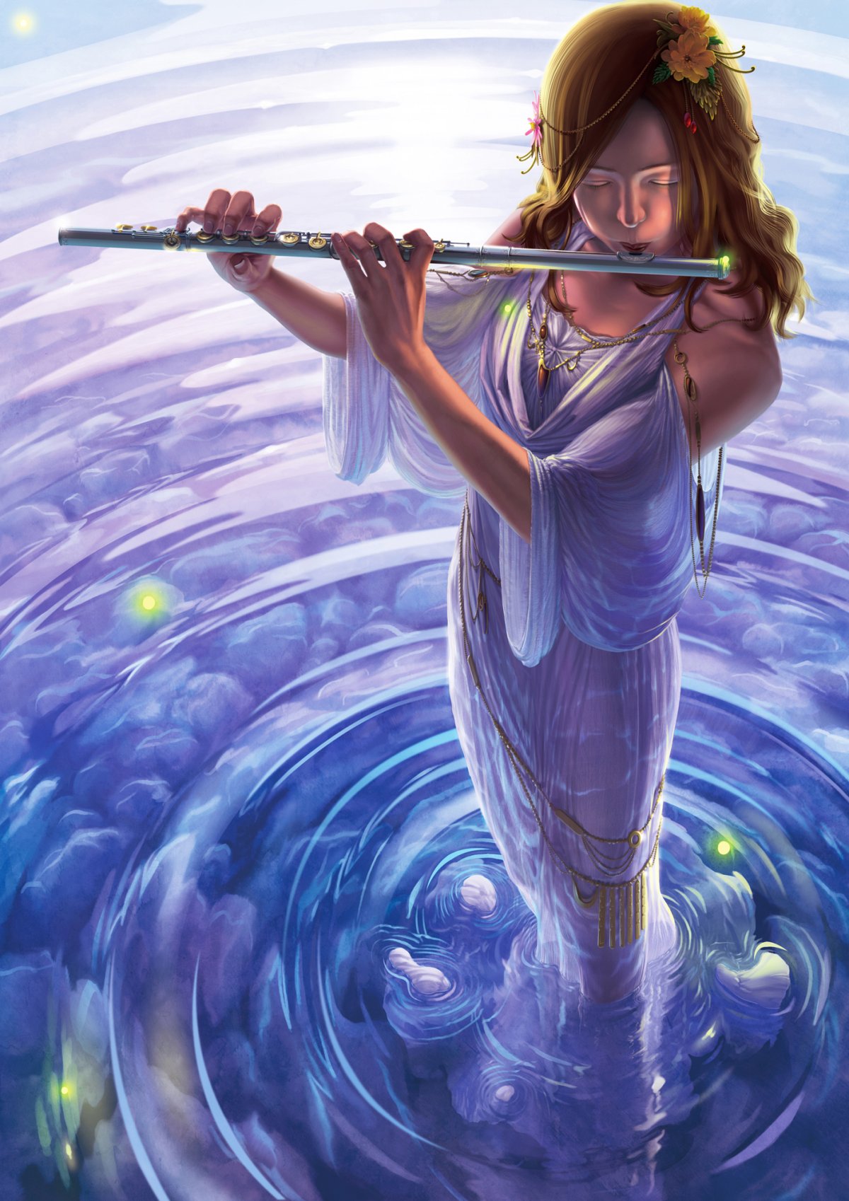 Девочка с флейтой арт