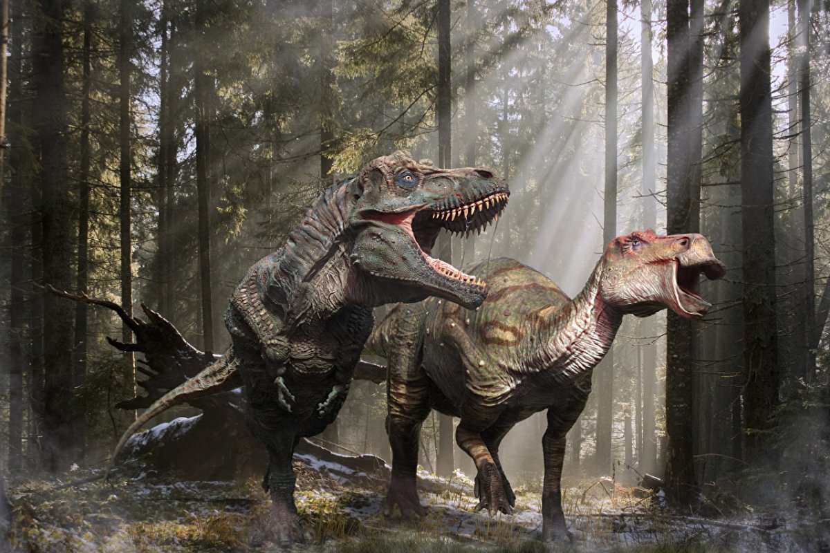 Тираннозавр и Эдмонтозавр