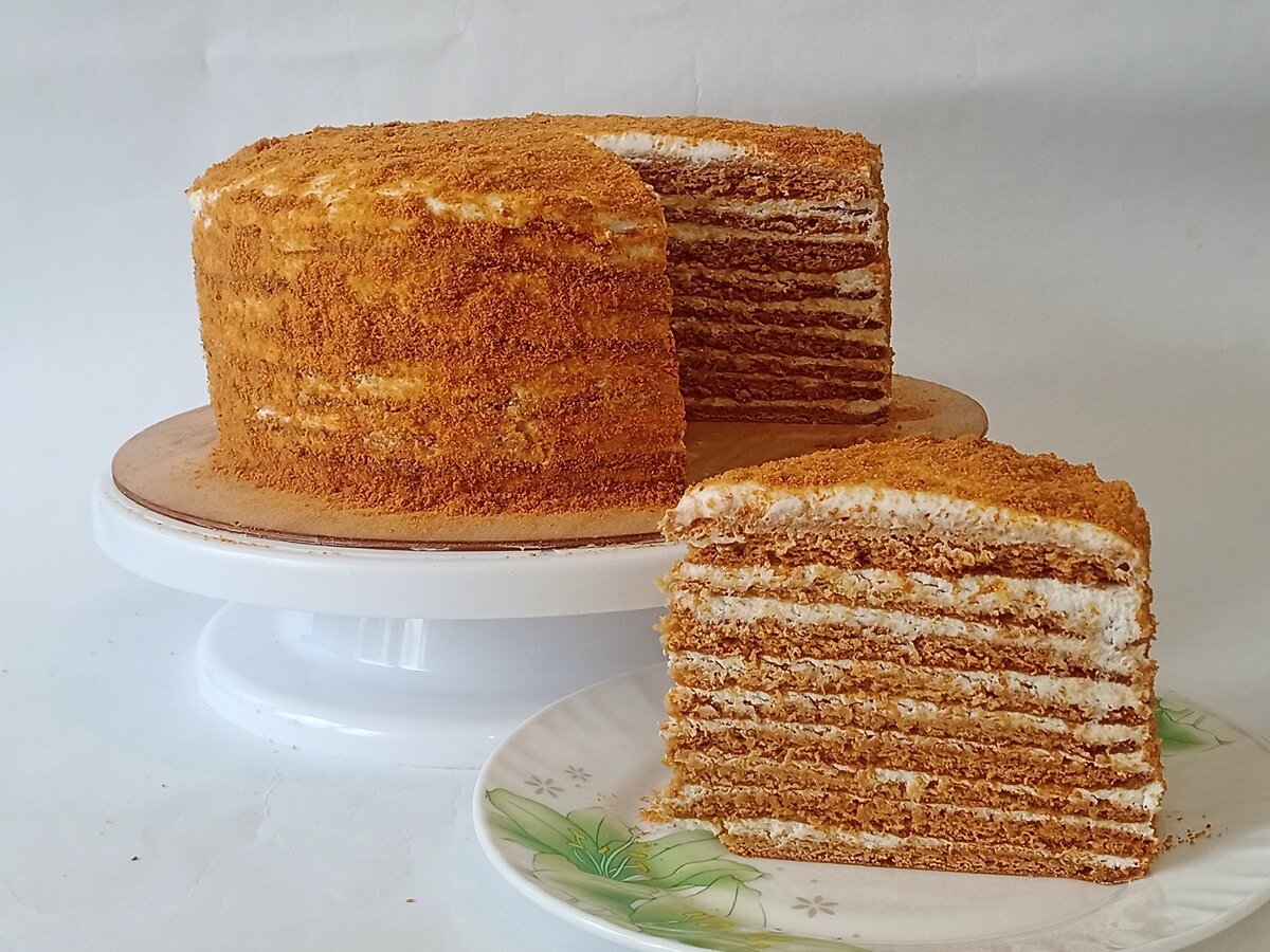 Медовый торт с кремом чиз рецепт с фото