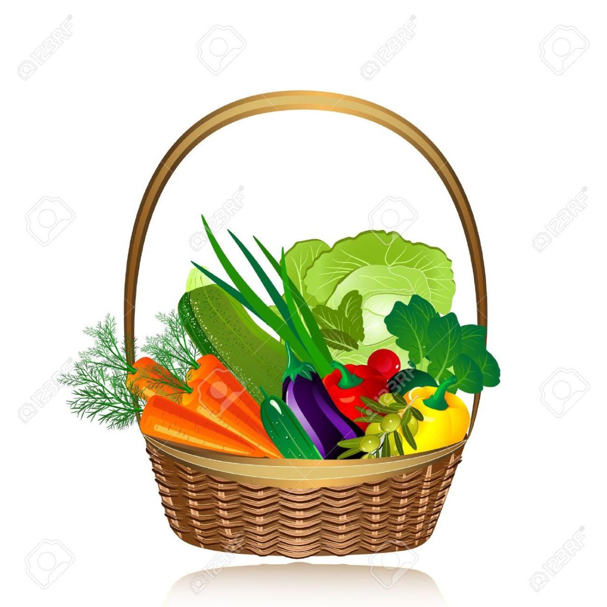 Корзина с овощами для детей