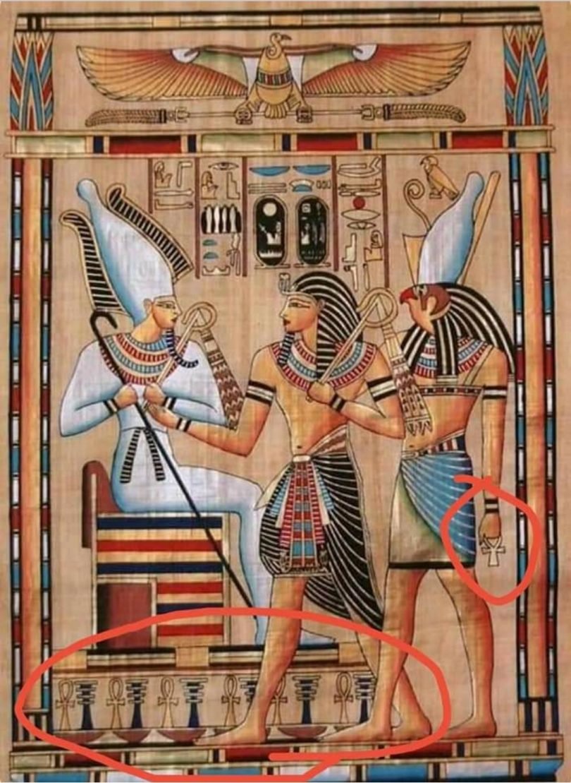 Древний Египет фрески Атон Осирис