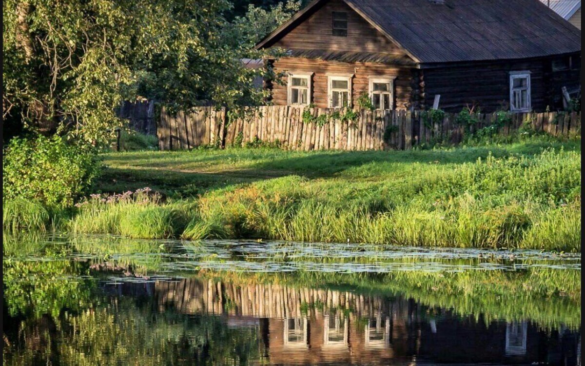 Деревня у реки картинки